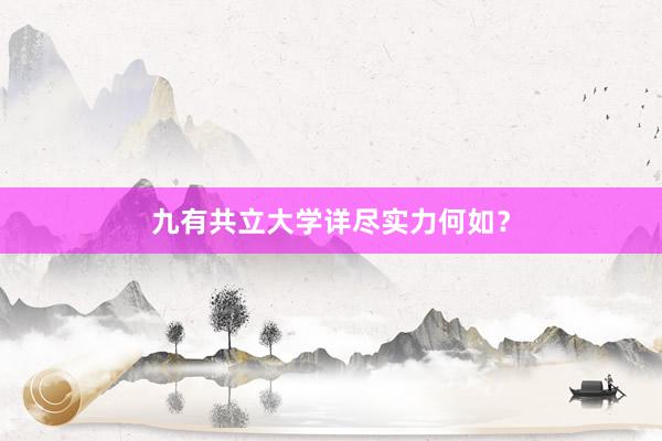 九有共立大学详尽实力何如？